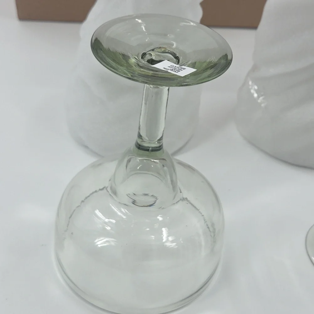Elegant Clear Glass Margarita Glasses Set 4 Piece NEW